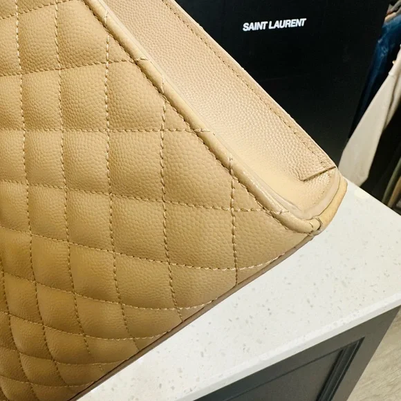 Classic YSL Envelope Lambskin Chervon Diamond Quilted Brown Bag - Picture 3 of 10